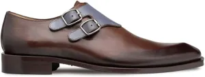 Double Buckle Duotone Monk Strap Brown/Blue / 9 / Medium