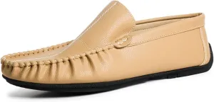 Driving Moccasins for Men Stitching Details Slip On Moccasins Shoes Vegan Leather Anti-Slip Resistant Flat Heel Driving Slip On for Any Attire