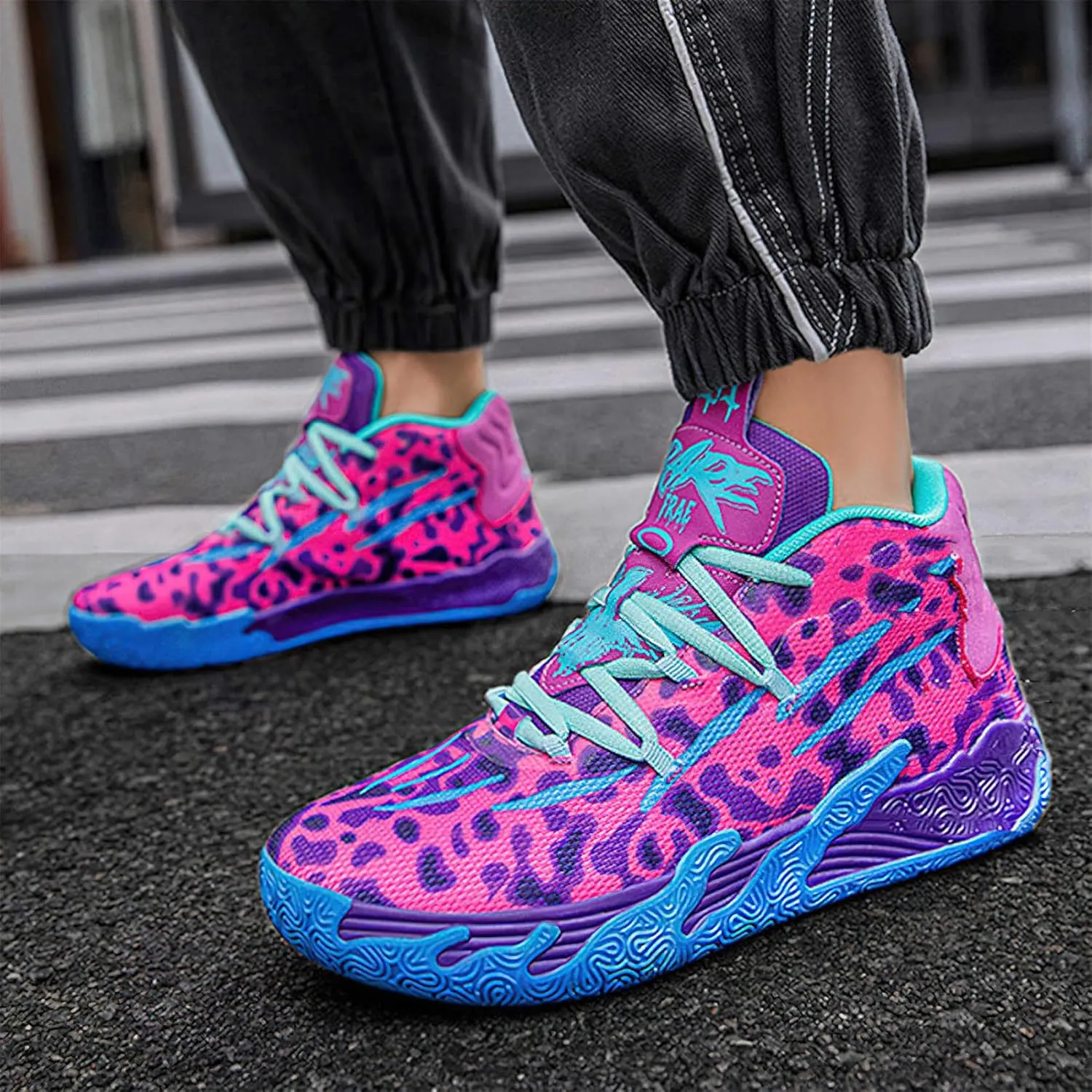 Exusiai Mens High Top Casual Sports Shoes Fashion Breathable Non Slip Basketball Sneaker Athletic