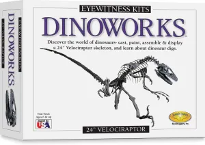 Eyewitness Kits Perfect Cast Dinoworks 24" Velociraptor Cast, Paint, Display and Learn Craft Kit