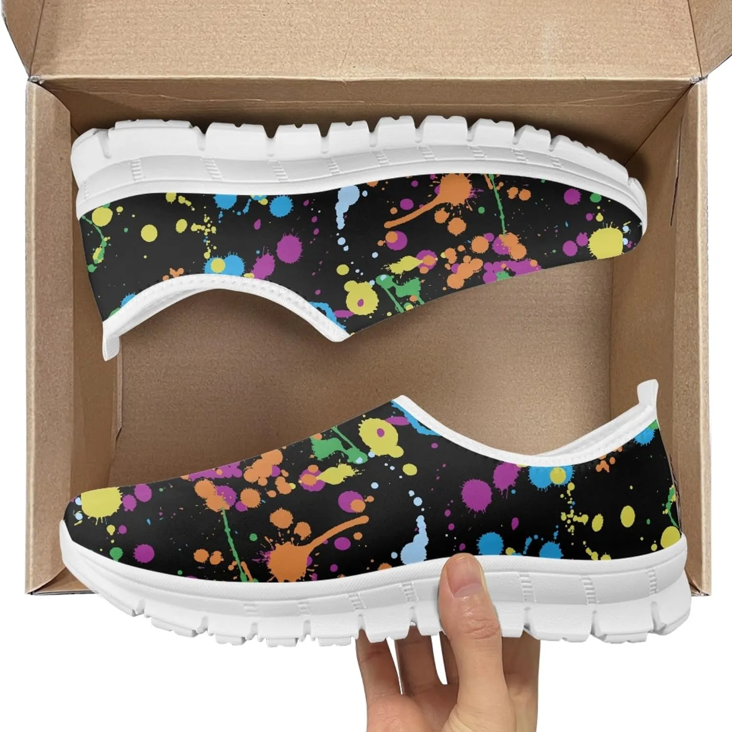 Fashion Design Walking Shoes for Women Comfort Slip on Casual Sneakers Size 5-10.5