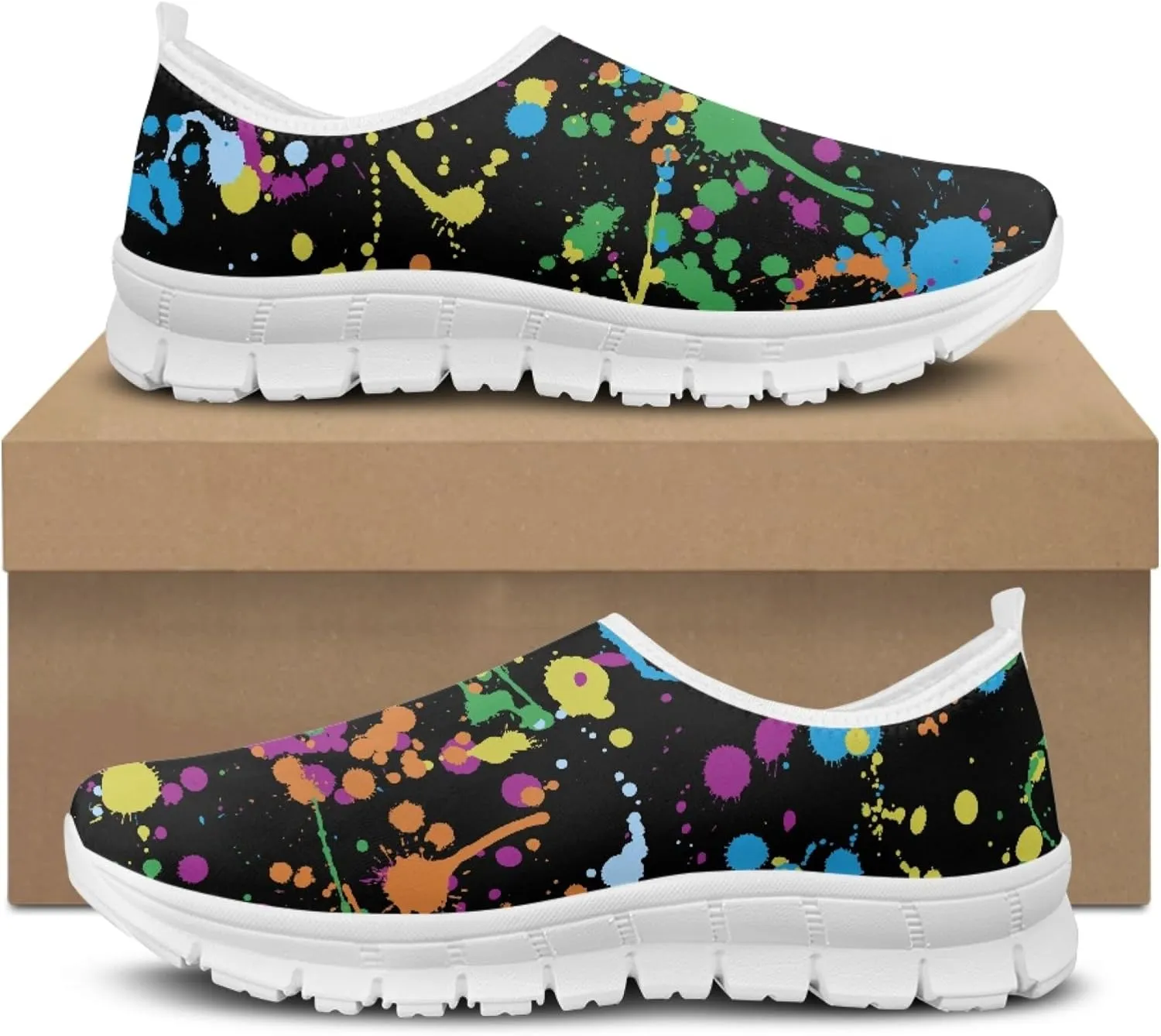 Fashion Design Walking Shoes for Women Comfort Slip on Casual Sneakers Size 5-10.5