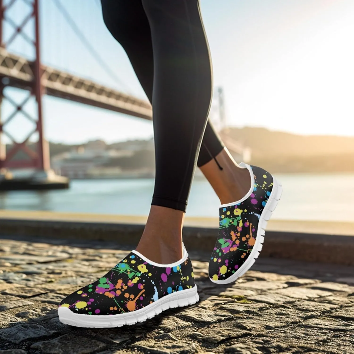 Fashion Design Walking Shoes for Women Comfort Slip on Casual Sneakers Size 5-10.5