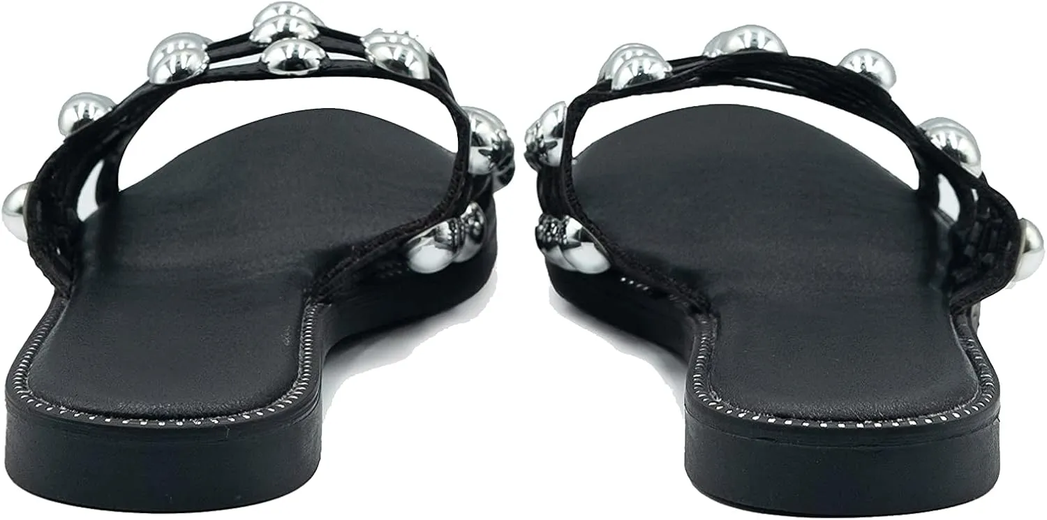 Fashion Thirsty Women's Kelly Slider Mules with Studs