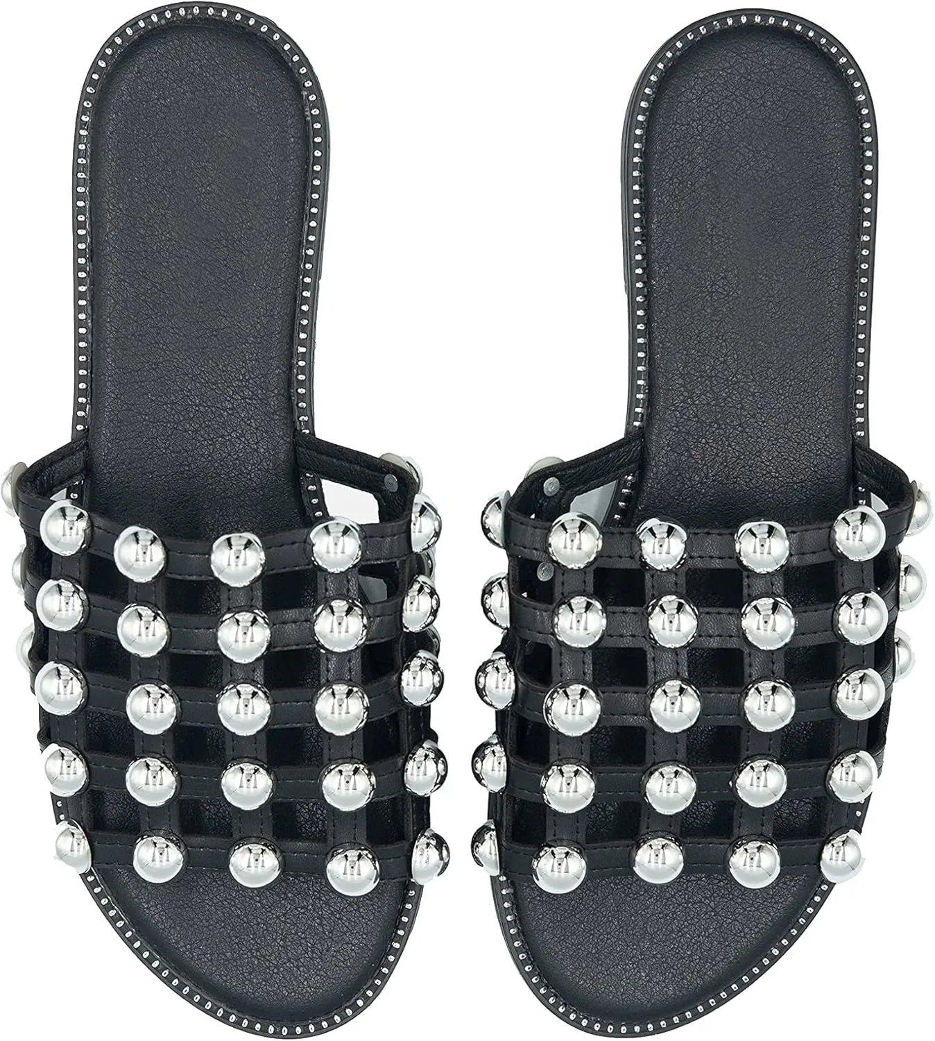 Fashion Thirsty Women's Kelly Slider Mules with Studs