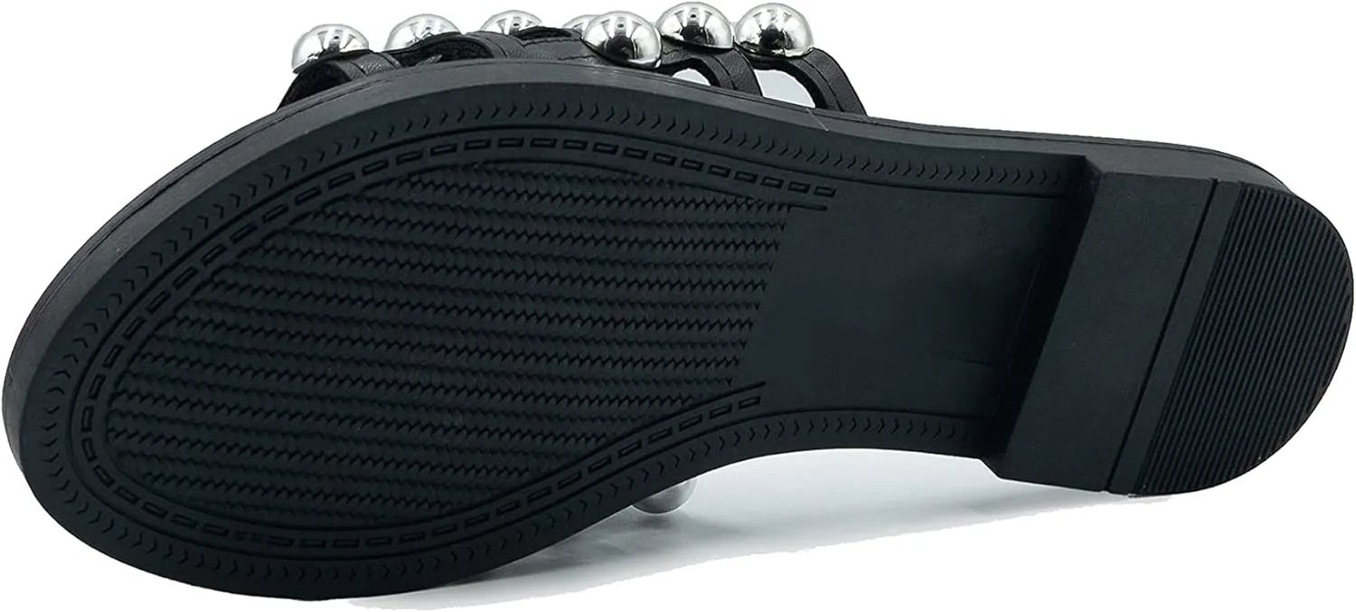 Fashion Thirsty Women's Kelly Slider Mules with Studs