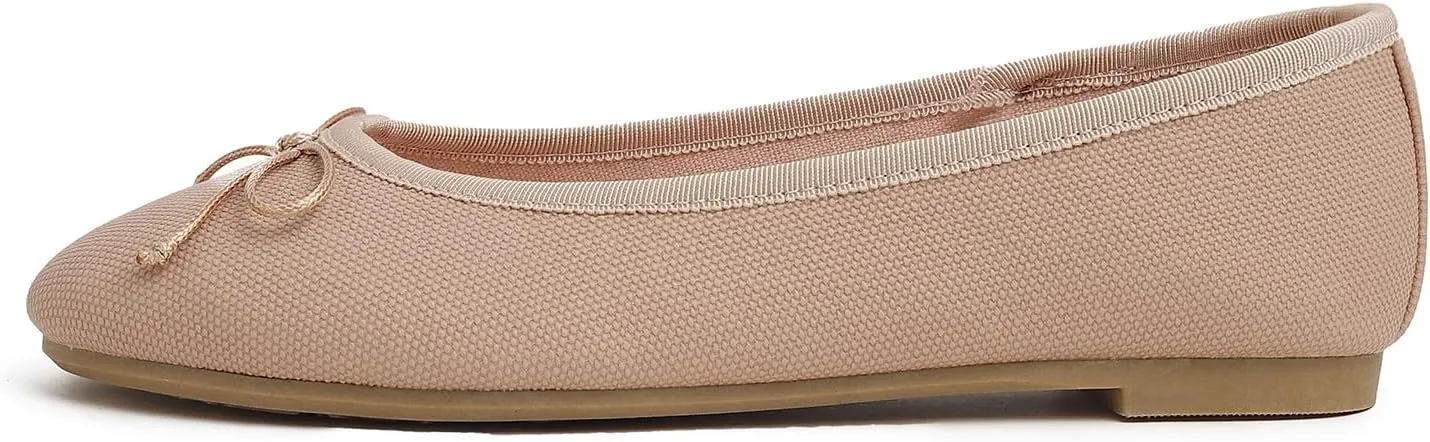 FEVERSOLE Women's Bow Tie Fashion Dress Slip On Shoes Round Toe Ballet Flat