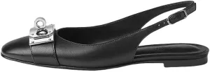 Flats for Women Pointed Toe Slingback Flats Slip On Casual Work Ballet Flats Metal Buckle Flat