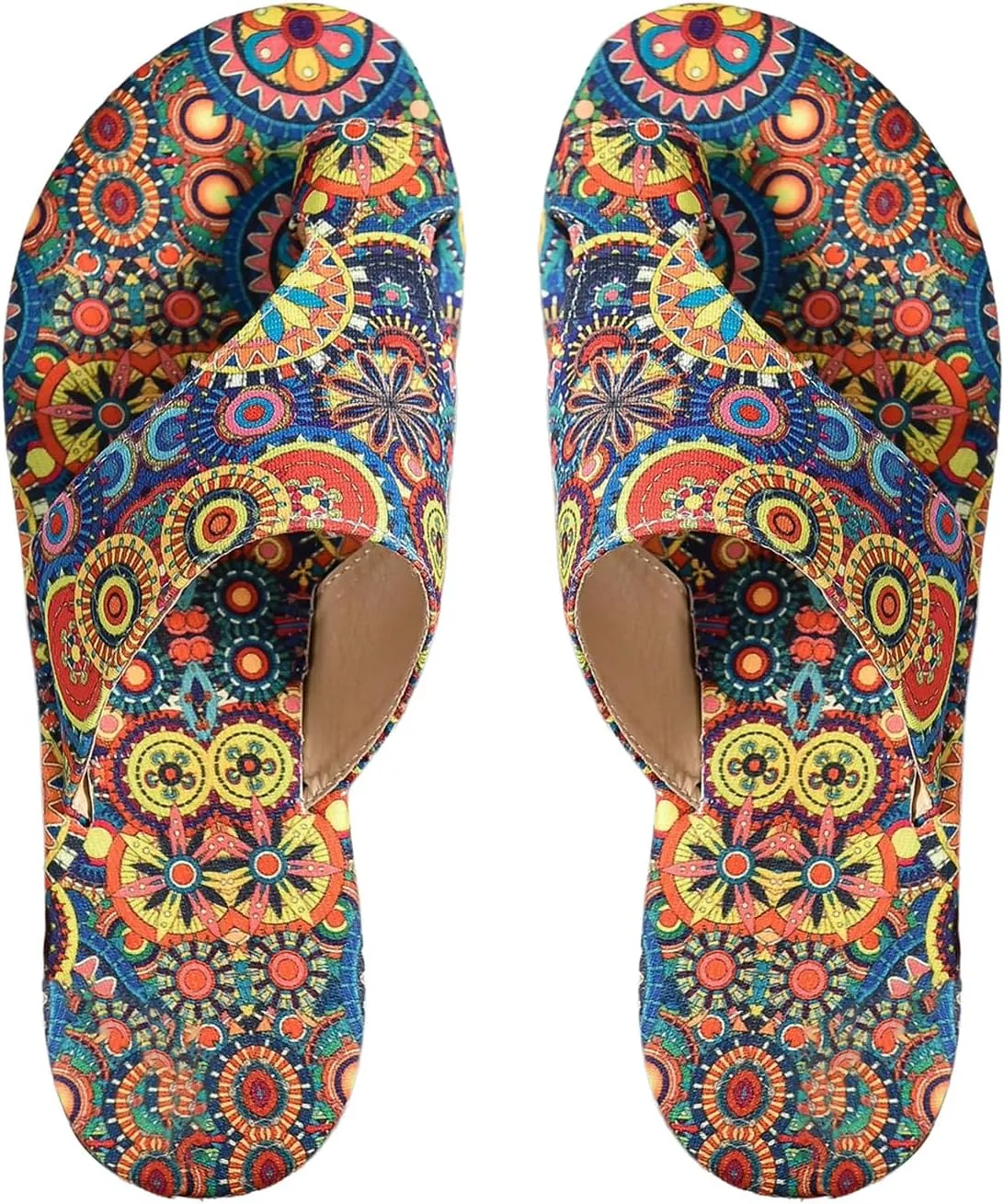 Floerns Women's Vacation Flat Sandals Toe Thong Slip on Bohemian Slides Sandal
