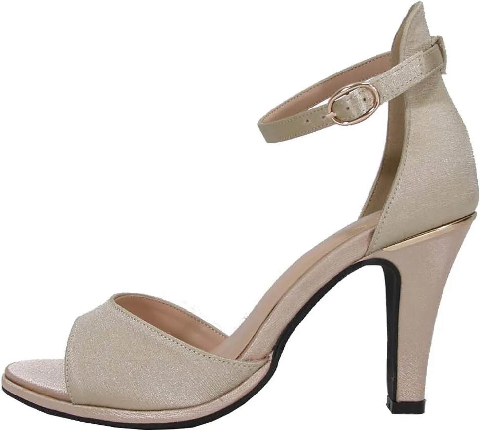 Floral Maxine Women's Wide Width High Heel D'Orsay Ankle Strap Dress Sandals