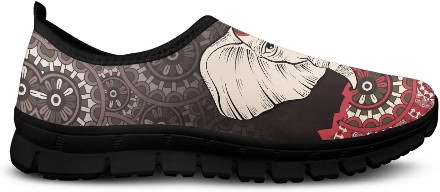 Flowers Casual House Shoes Breathable Mesh Sneakers for Women Comfort Soft Anti-Slip Shock Absorption EVA Sole Hiking Shoes for Outdoor Size 5.5-11.5 Black Sole