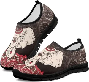 Flowers Casual House Shoes Breathable Mesh Sneakers for Women Comfort Soft Anti-Slip Shock Absorption EVA Sole Hiking Shoes for Outdoor Size 5.5-11.5 Black Sole