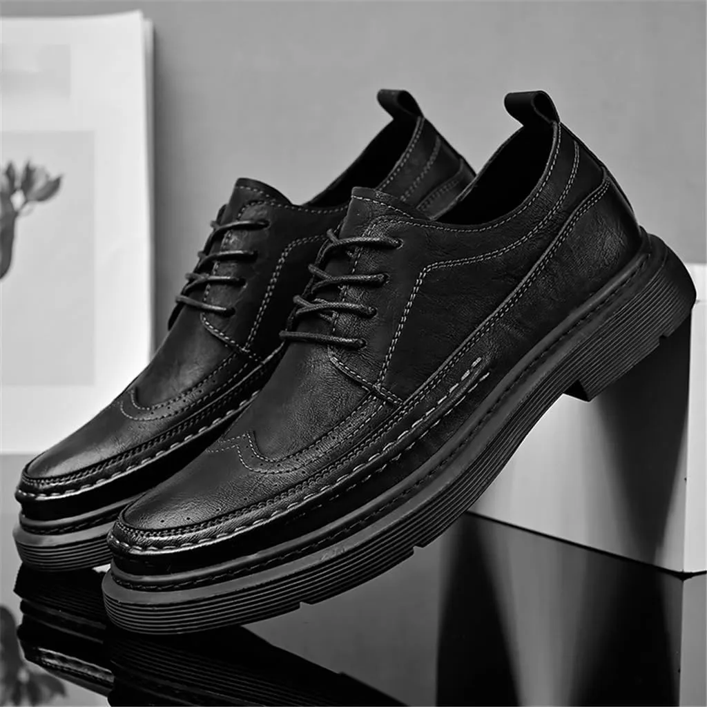 FMURY Men's Versatile Casual Leather Shoes Outdoor Breathable Shoes Lace Up Driving Hiking Shoes for Man(43 Code)