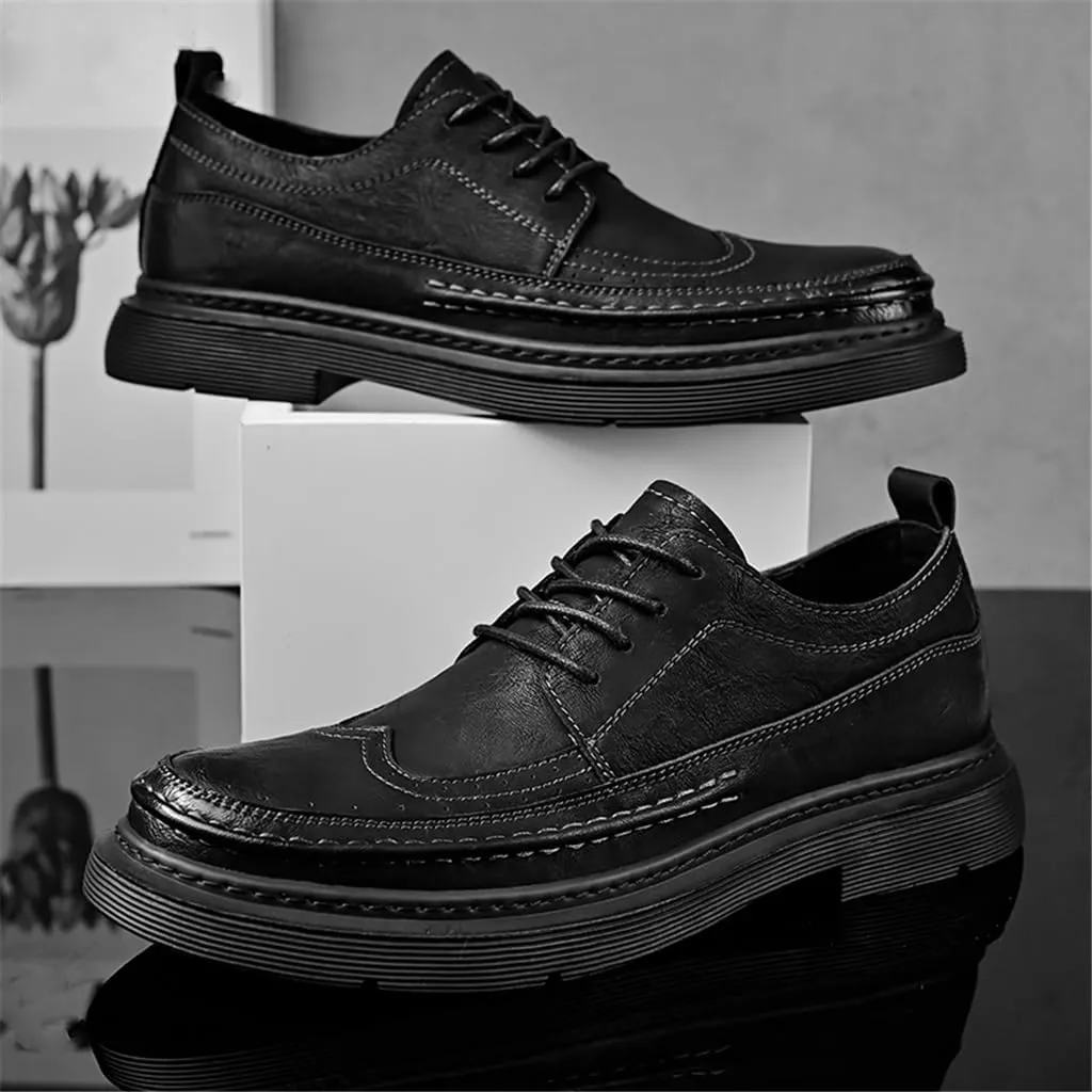 FMURY Men's Versatile Casual Leather Shoes Outdoor Breathable Shoes Lace Up Driving Hiking Shoes for Man(43 Code)