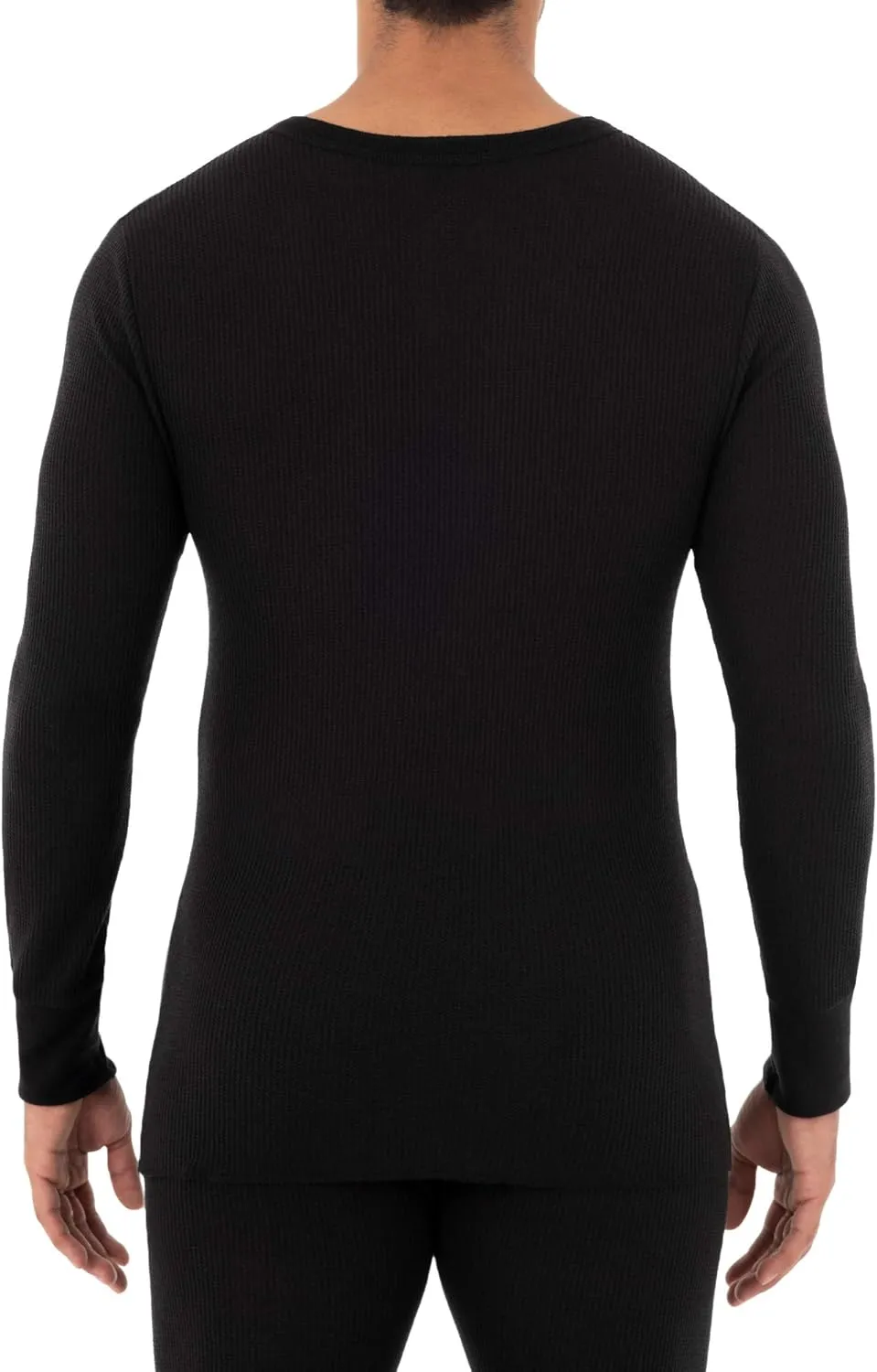 Fruit of the Loom mens Recycled Waffle Thermal Underwear Henley Top