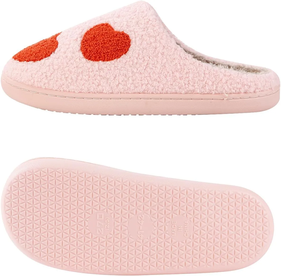 Fun and Loving Slippers Valentine's Day Style Women's & Men's Comfortable Memory Foam Slippers Fluffy and Soft Memory Foam Retro Indoor and Outdoor Home Couple Shoes