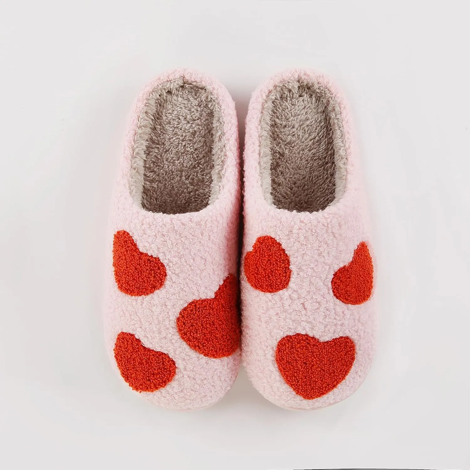 Fun and Loving Slippers Valentine's Day Style Women's & Men's Comfortable Memory Foam Slippers Fluffy and Soft Memory Foam Retro Indoor and Outdoor Home Couple Shoes
