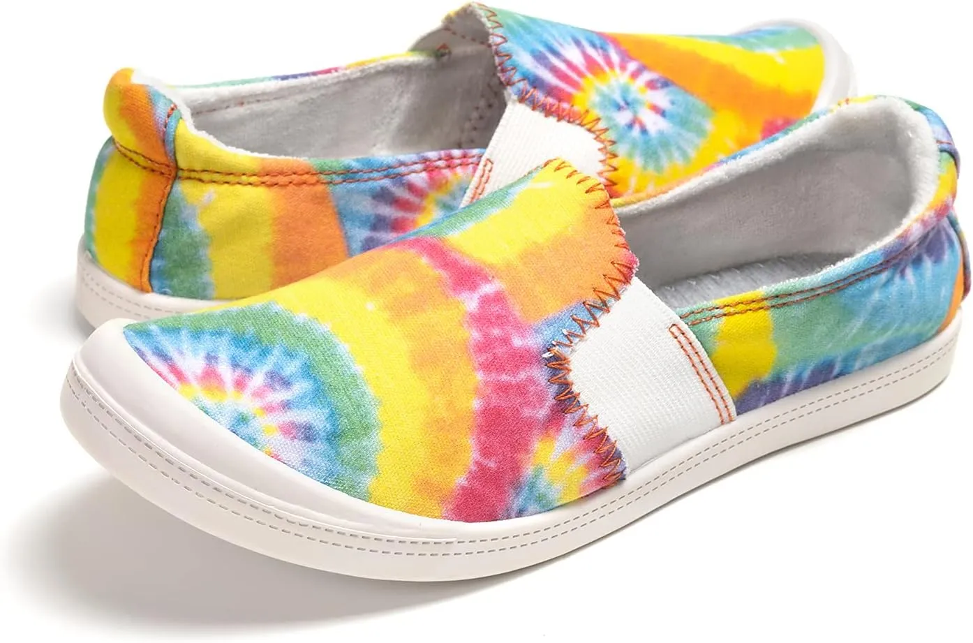FUNKYMONKEY Shoes for Women, Comfort Low Top Canvas Slip On Sneakers Classic Casual Walking Shoes