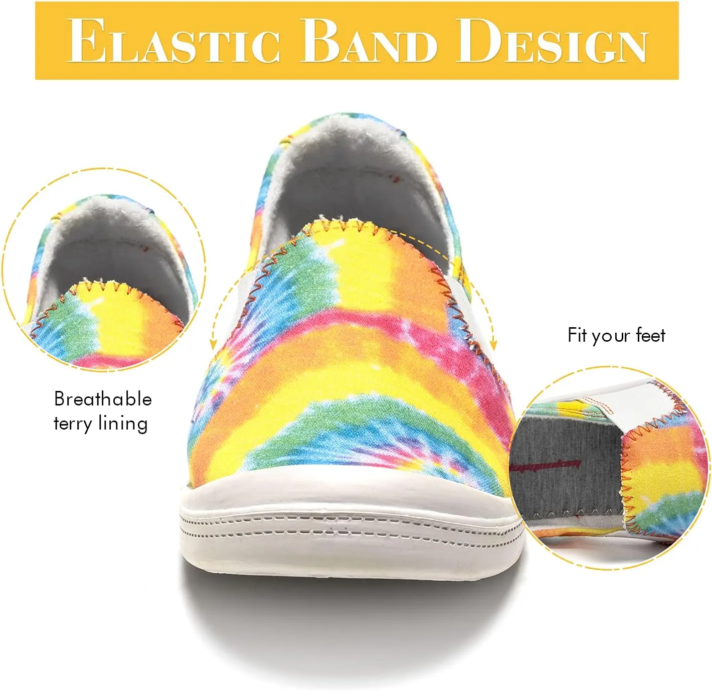 FUNKYMONKEY Shoes for Women, Comfort Low Top Canvas Slip On Sneakers Classic Casual Walking Shoes