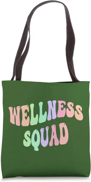 Funny WELLNESS SQUAD Mental Health Trainer Yoga Coach Team Tote Bag