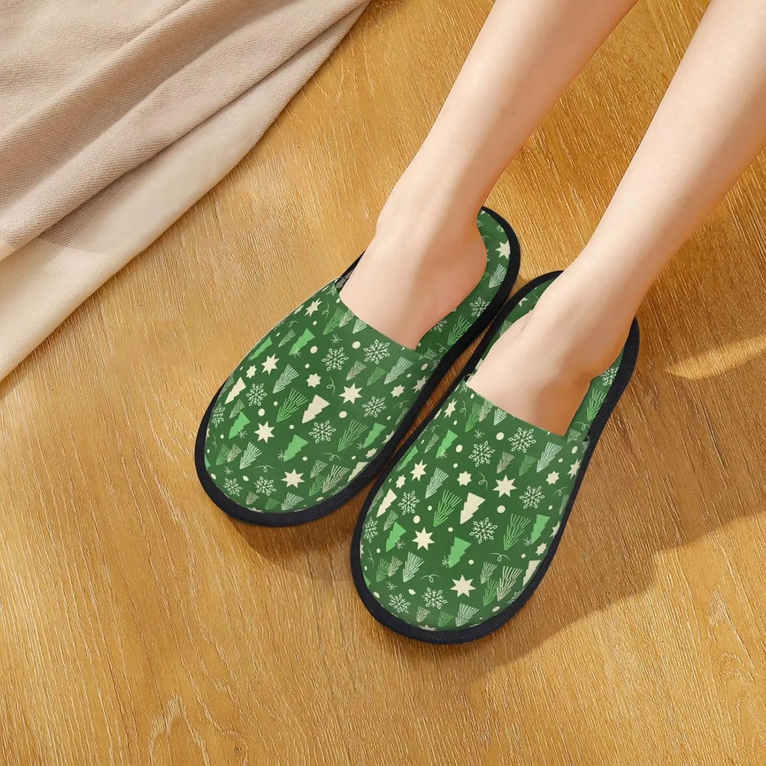Fuzzy Slip-On Slippers Cozy Warm Bedroom Slippers Indoor House Winter Fall Fluffy Shoes For Women Men Gifts