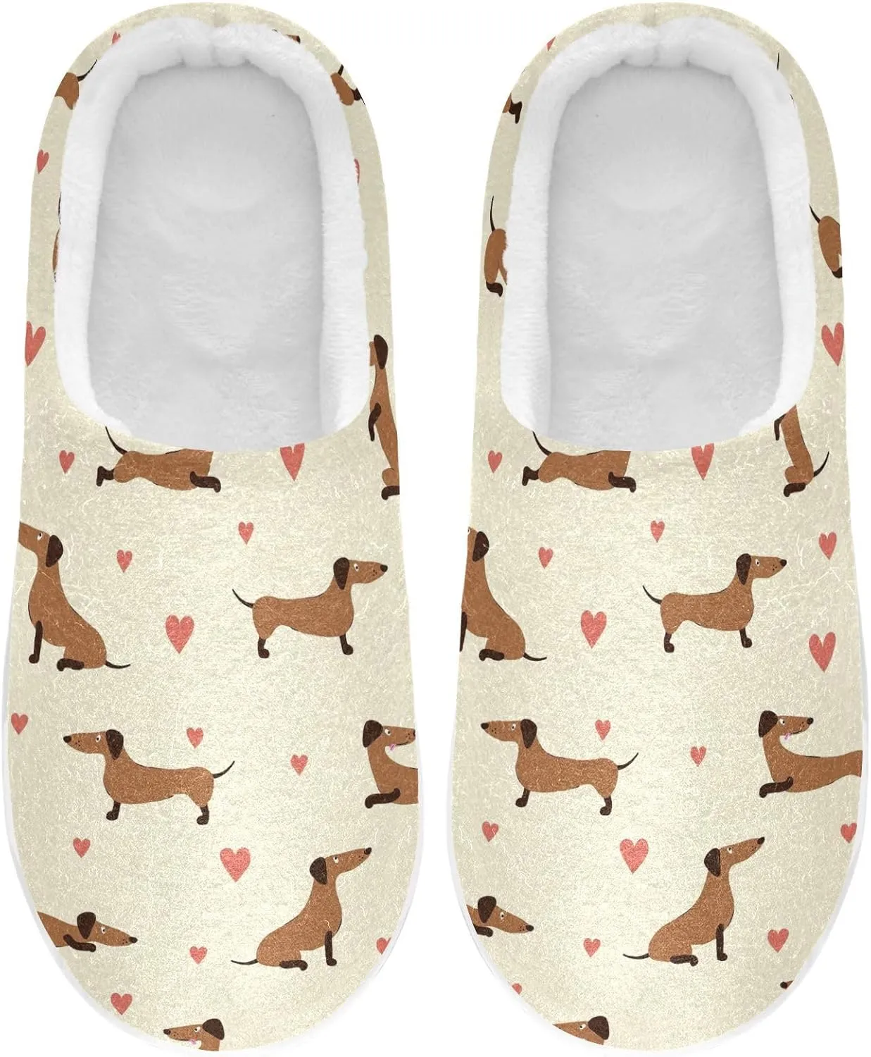 GAIGEO Womens Indoor Slippers Valentine Love White, Warm Ladies Slippers for Indoor/Outdoor, Ideal for Winter