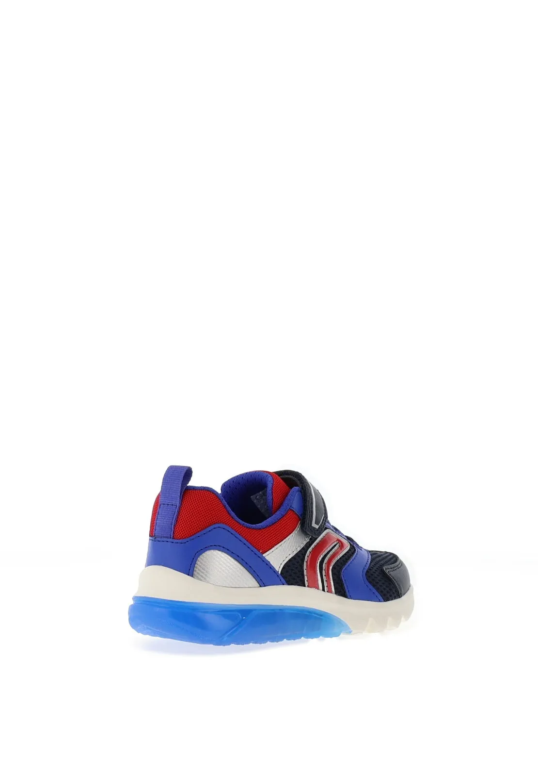 Geox Boy Ciberdron Mesh Light Up Trainer, Navy