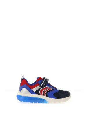 Geox Boy Ciberdron Mesh Light Up Trainer, Navy