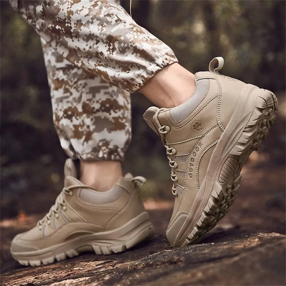 GEXECEUSS Hiking Boots for Men Breathable Non-Slip Casual Low-Top Sneakers for Trailing Trekking Outdoor Leather Walking Shoes