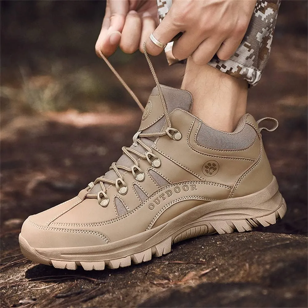 GEXECEUSS Hiking Boots for Men Breathable Non-Slip Casual Low-Top Sneakers for Trailing Trekking Outdoor Leather Walking Shoes