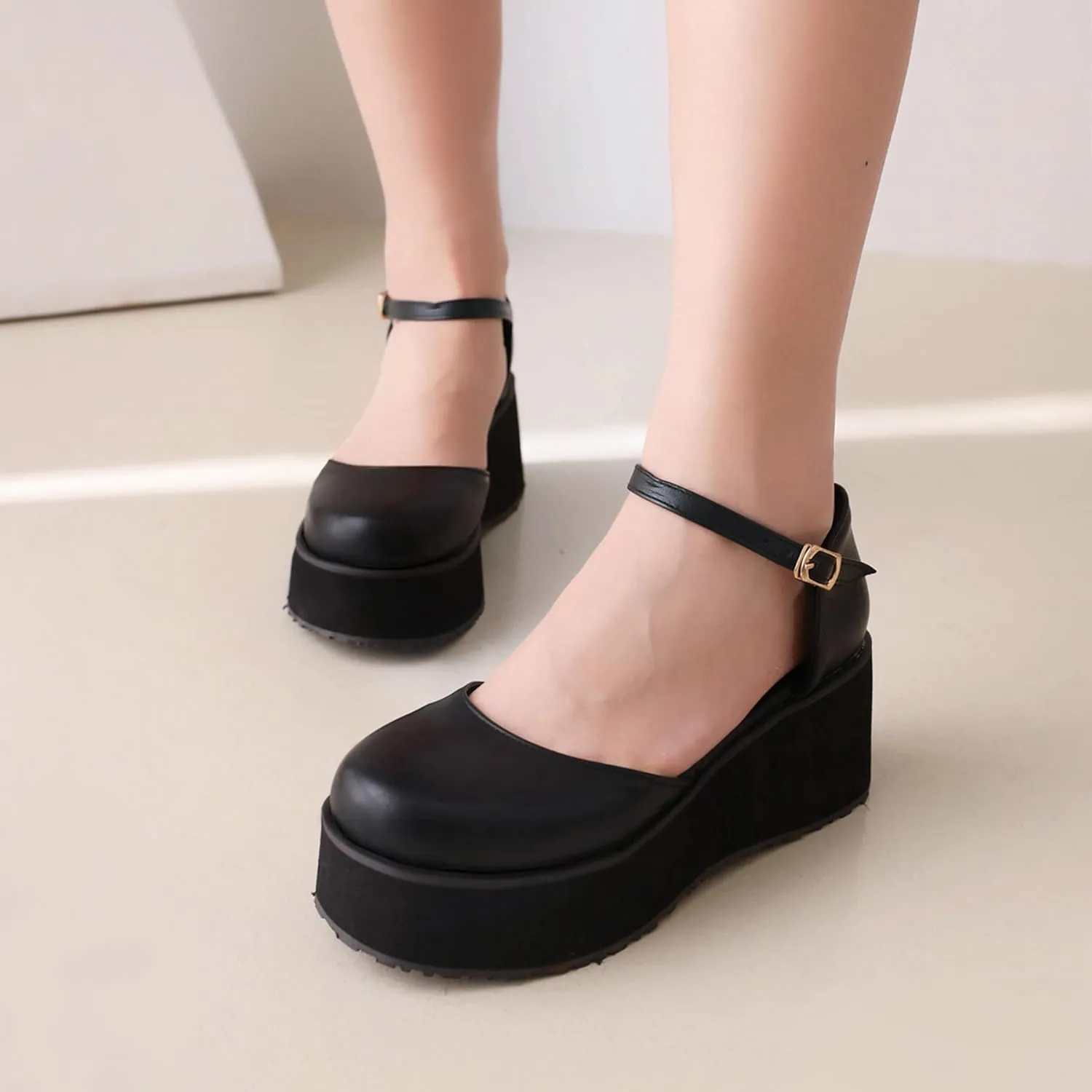 Gicoiz Platform Wedge Girls Summer Ankle Strap Sandal