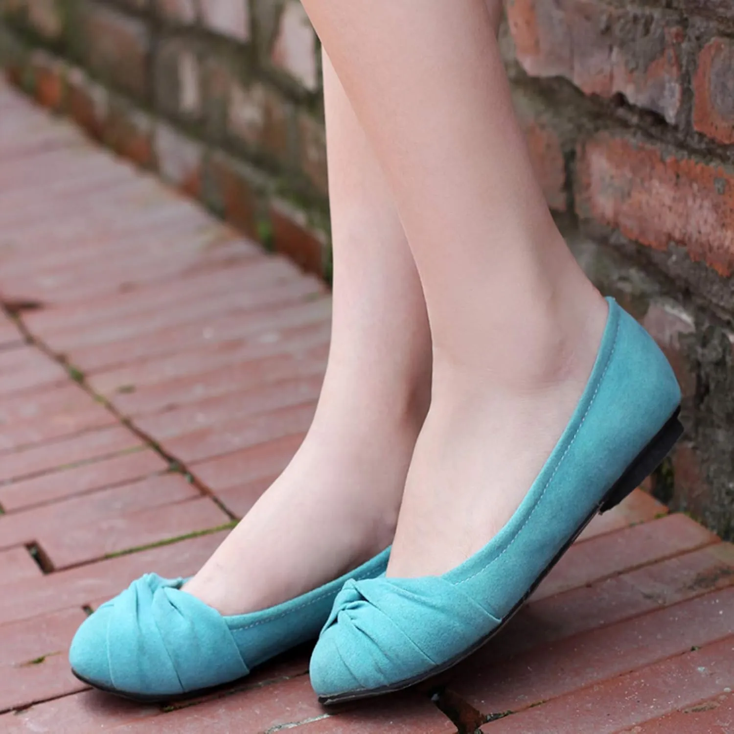 Gicoiz Round Toe Flats Womens Slip On Work Dolly Shoes