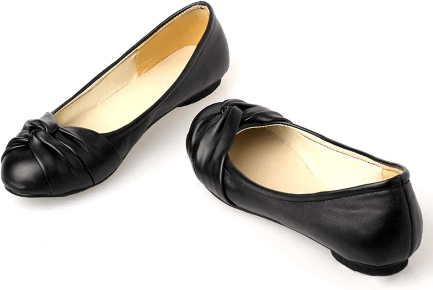 Gicoiz Round Toe Flats Womens Slip On Work Dolly Shoes