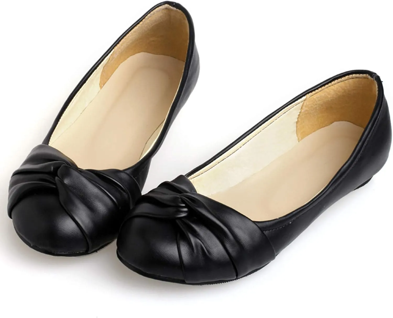 Gicoiz Round Toe Flats Womens Slip On Work Dolly Shoes