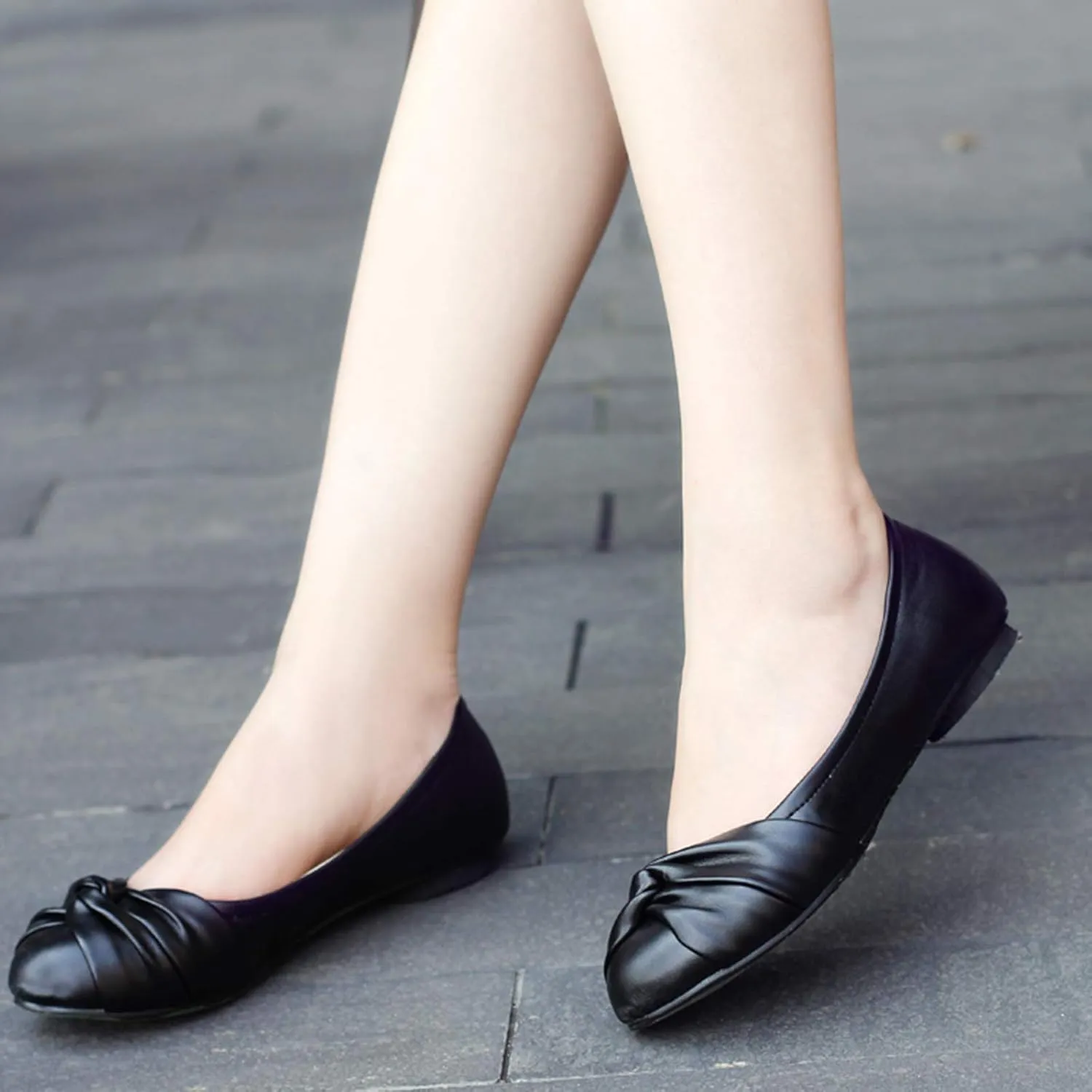 Gicoiz Round Toe Flats Womens Slip On Work Dolly Shoes