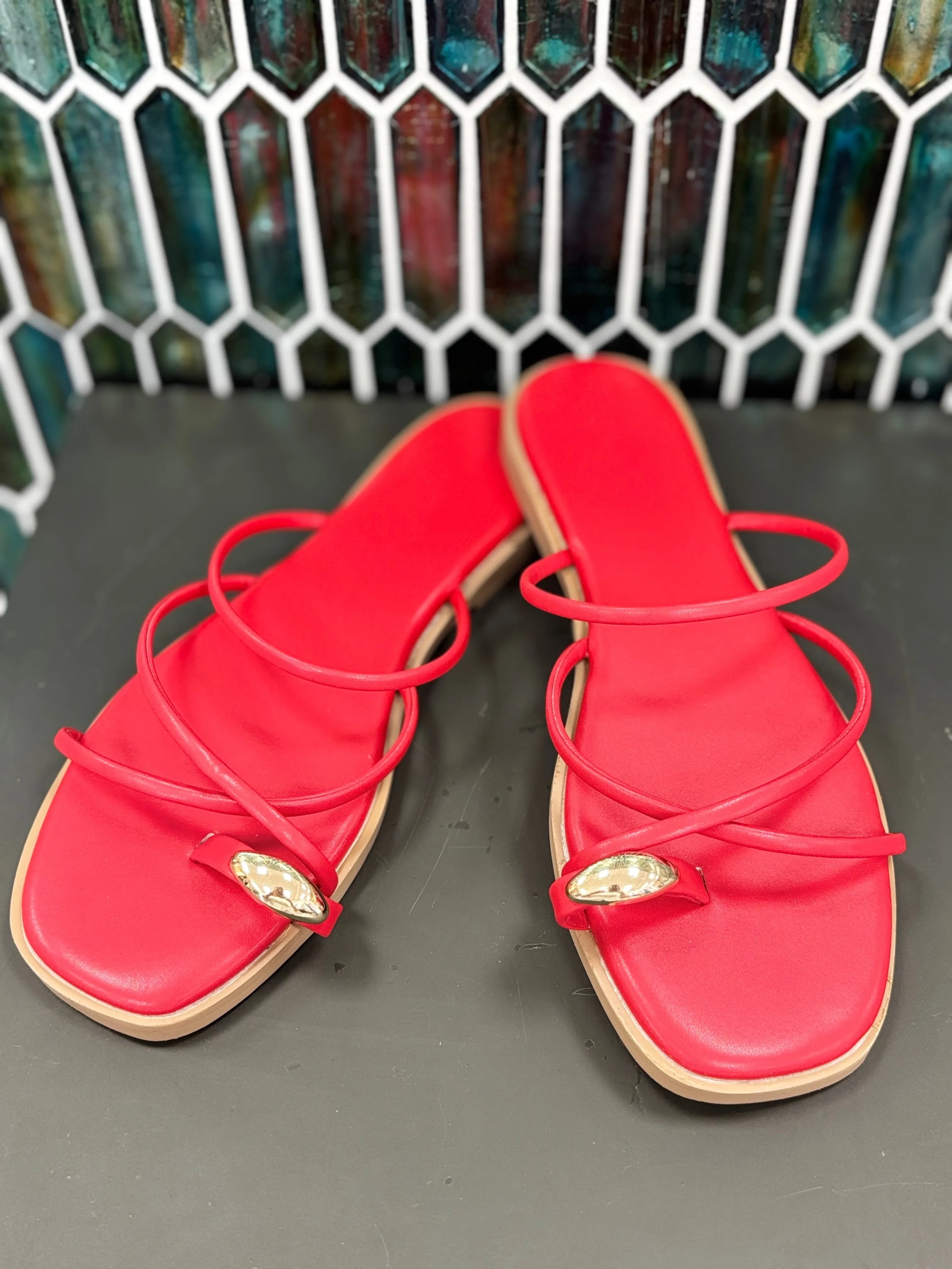 Golden Toe Strappy Sandal