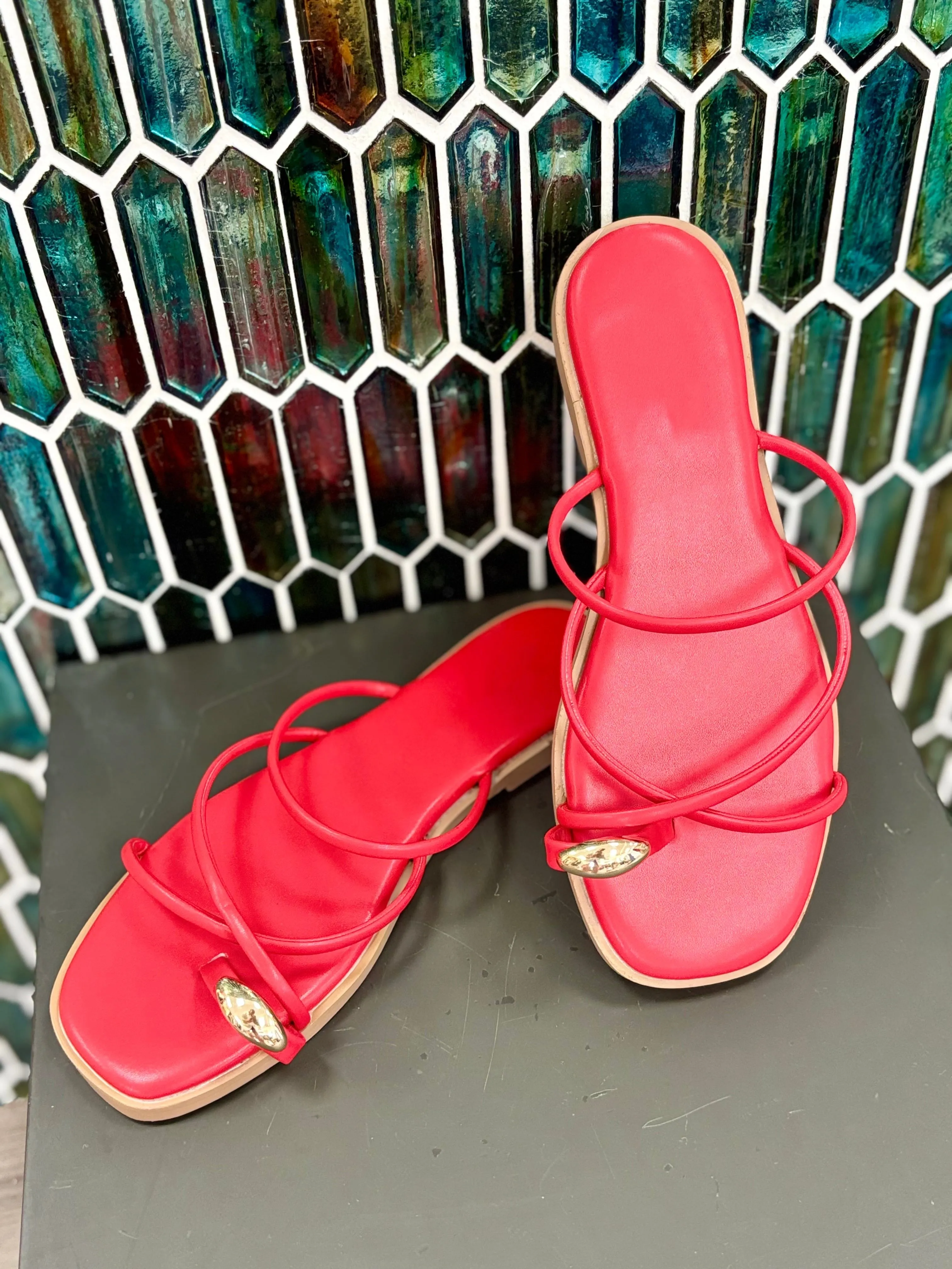 Golden Toe Strappy Sandal