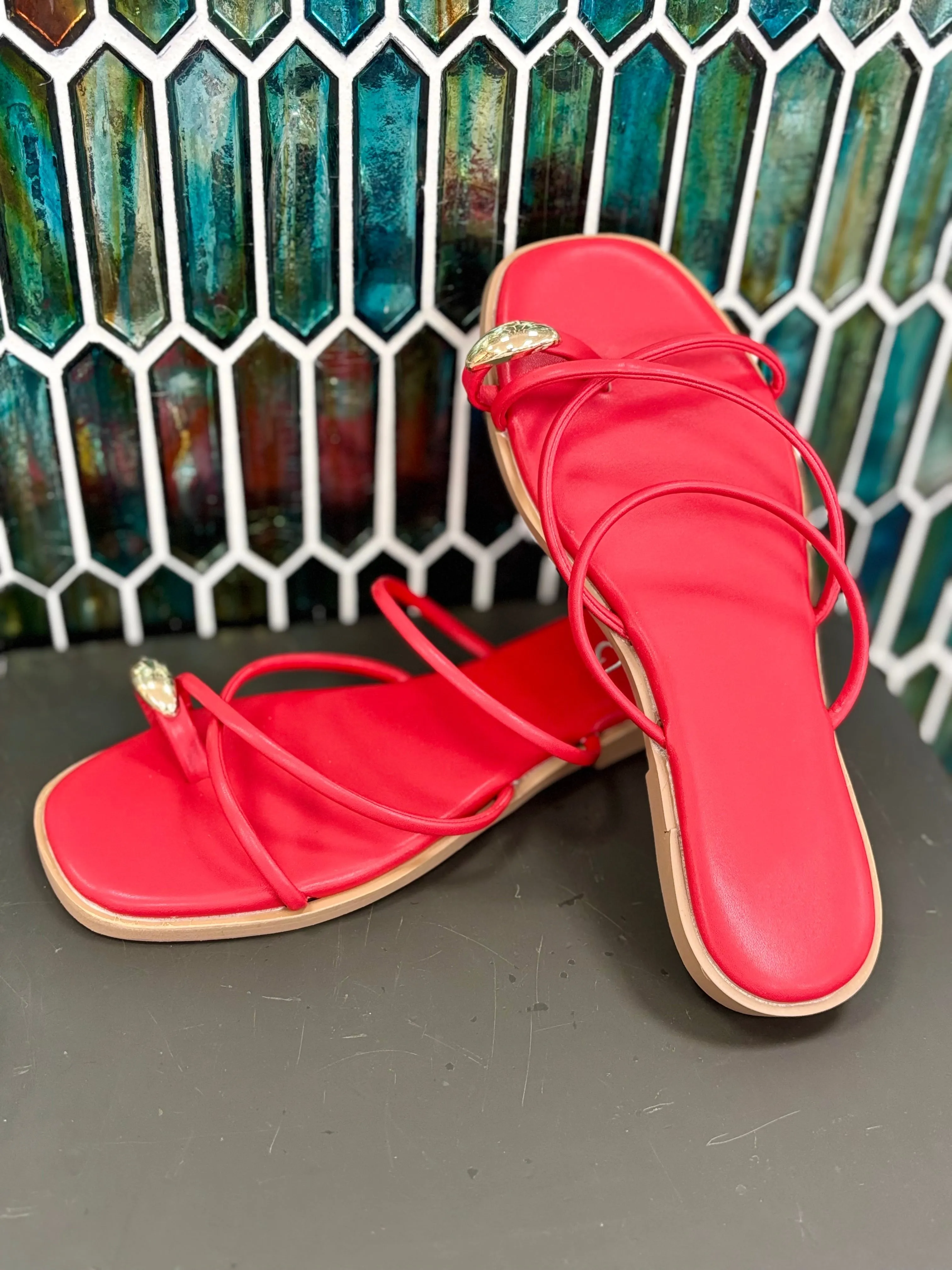 Golden Toe Strappy Sandal