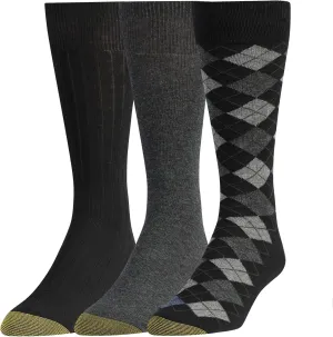 GOLDTOE Men's Argyle Dress Socks, Multipairs