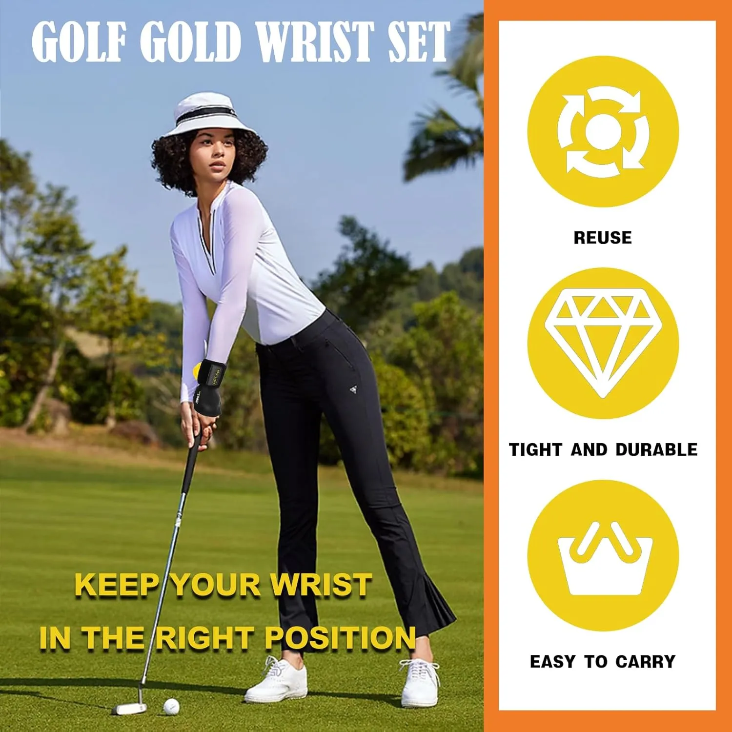 Golf Swing Trainer, Golf Training Aid with Training Aid Ball, Improve Your Golf Swing Technique The Golf Wrist Training Aid, Golf Grip Trainer for Beginners and Pros Golfer