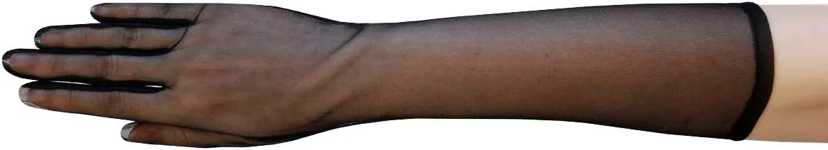 Gorgeous Sheer Gloves Tricot Slip-on Below-The-Elbow Length 8BL
