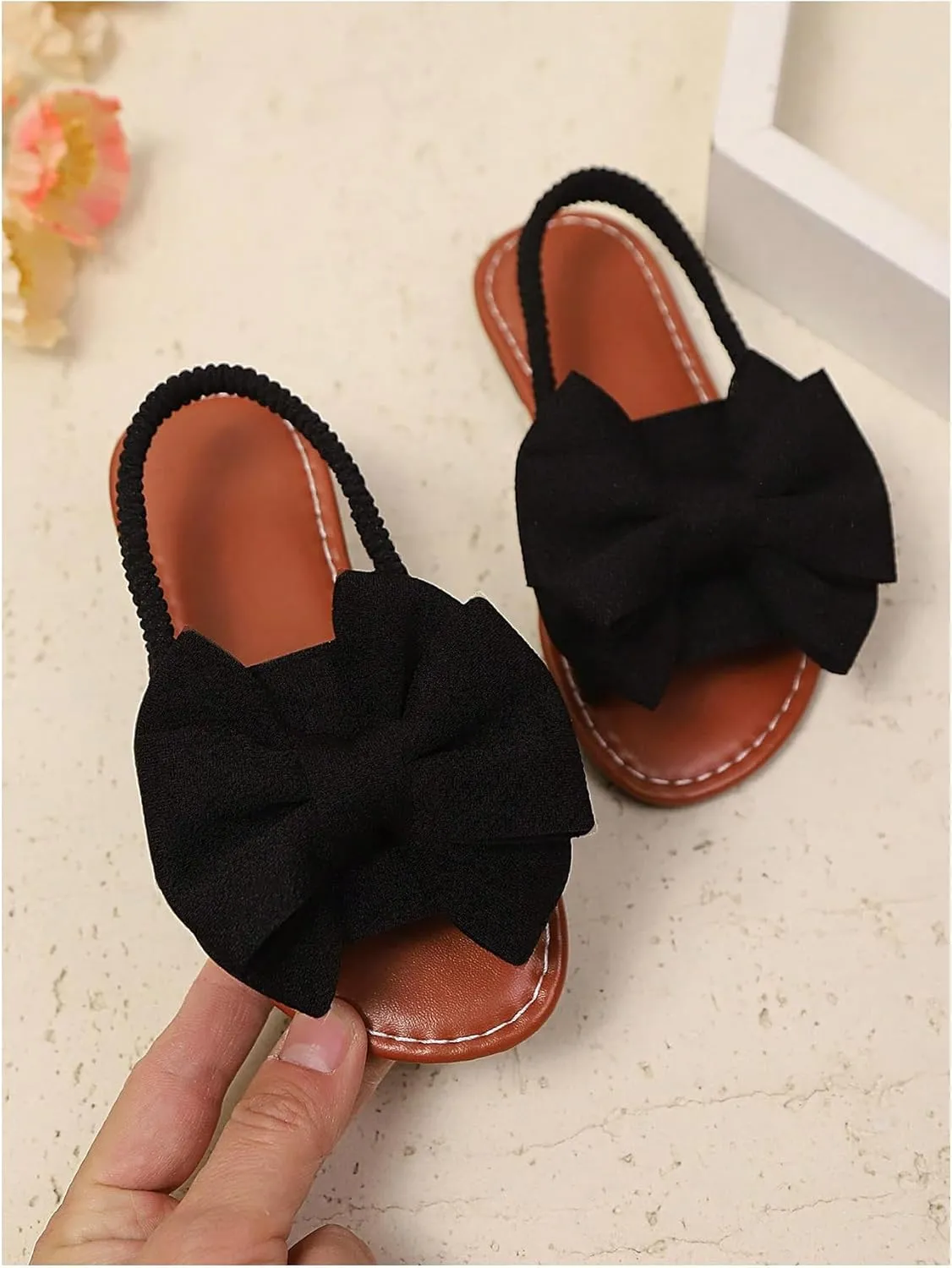 GORGLITTER Girl's Bow Sandals Dressy Ankle Strap Open Toe Cute Summer Wedding Beach Sandals