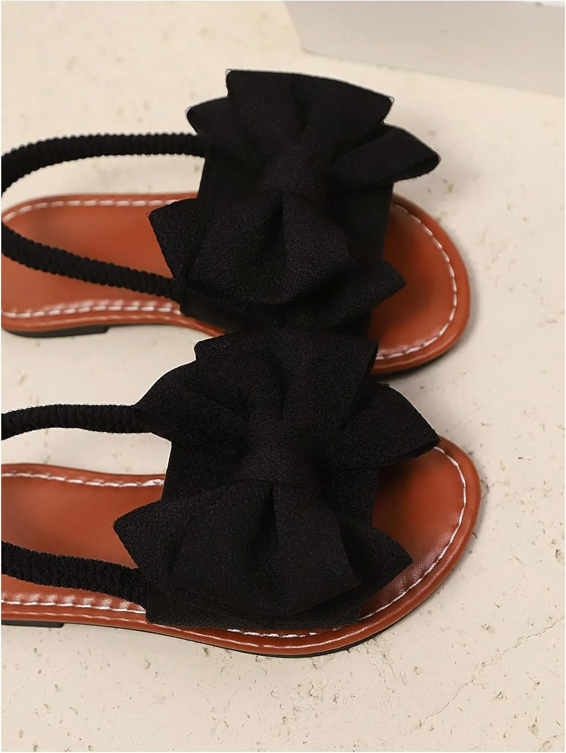 GORGLITTER Girl's Bow Sandals Dressy Ankle Strap Open Toe Cute Summer Wedding Beach Sandals