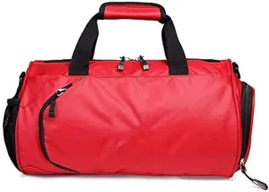 Gym Bag for Women and Men, Small Duffel Bag for Sports, Gyms and Weekend Getaway, Waterproof bag with Shoe and Wet Clothes Compartments Breathable, Wear-Resistant (Color : Red, Size : Small)