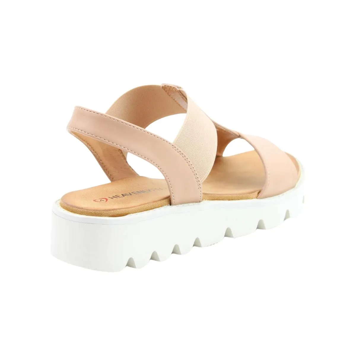 Heavenly Feet Womens Ritz Nude Platform Vegan Sandals