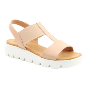 Heavenly Feet Womens Ritz Nude Platform Vegan Sandals