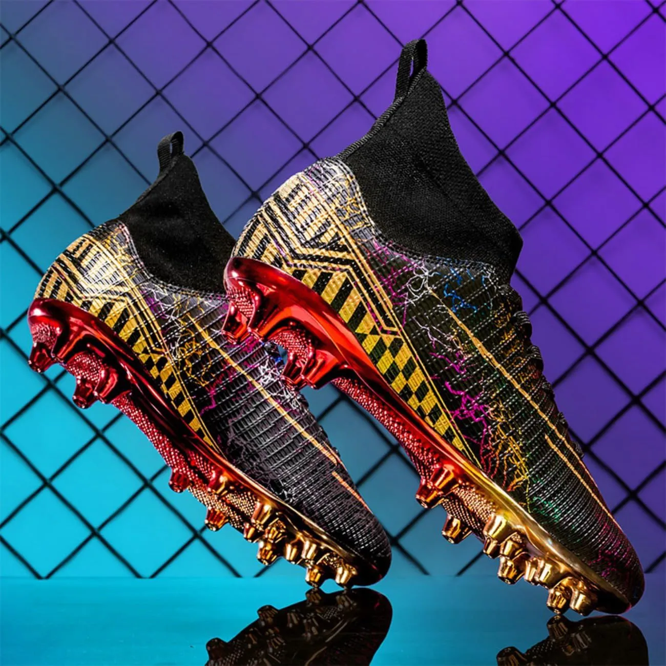HESBITEUL Soccer Cleats for Mens Womens Youth FG Football Boots Outdoor Breathable Training Sneaker Shoes