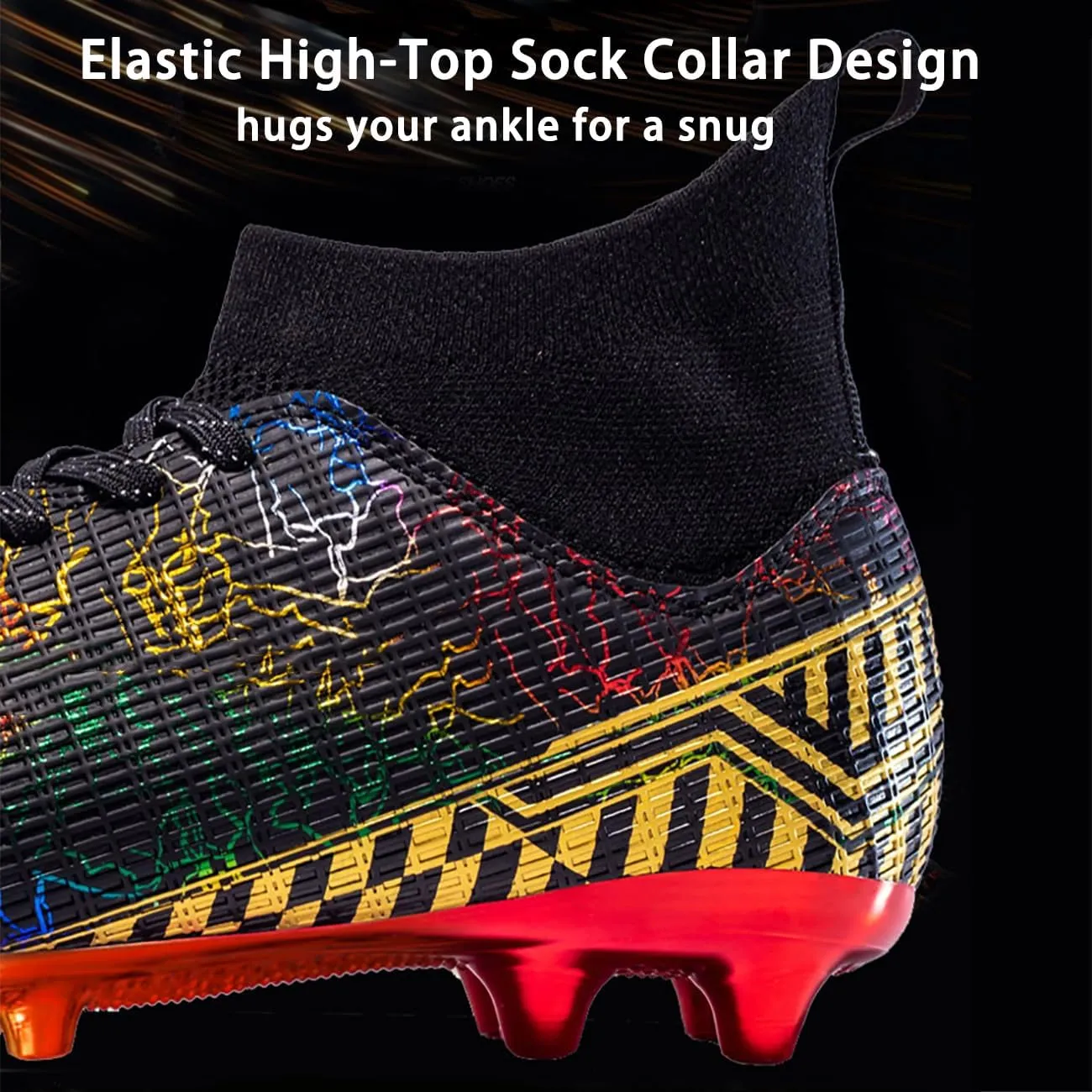 HESBITEUL Soccer Cleats for Mens Womens Youth FG Football Boots Outdoor Breathable Training Sneaker Shoes