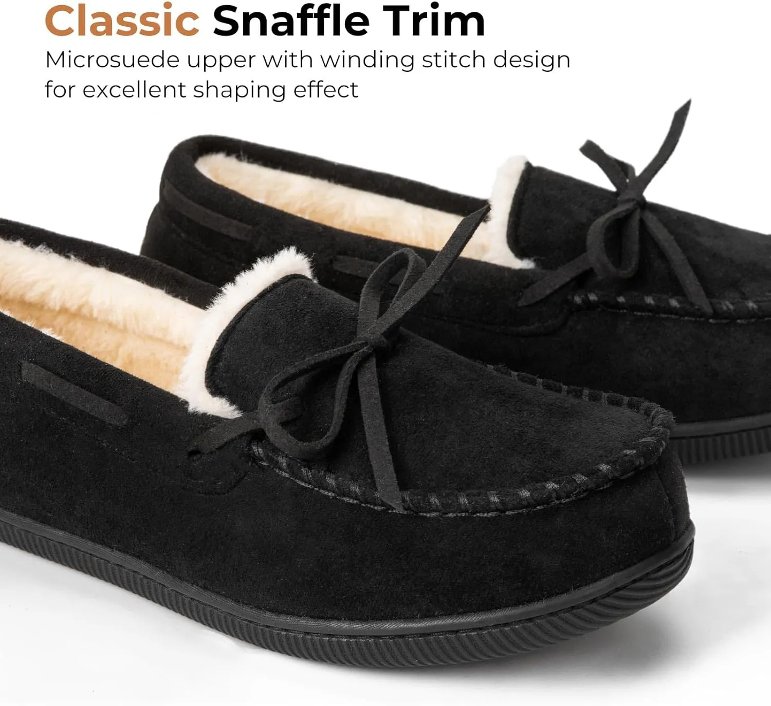 HomeTop Women's Moccasins House Slippers Memory Foam Indoor Outdoor Ladies Shoes