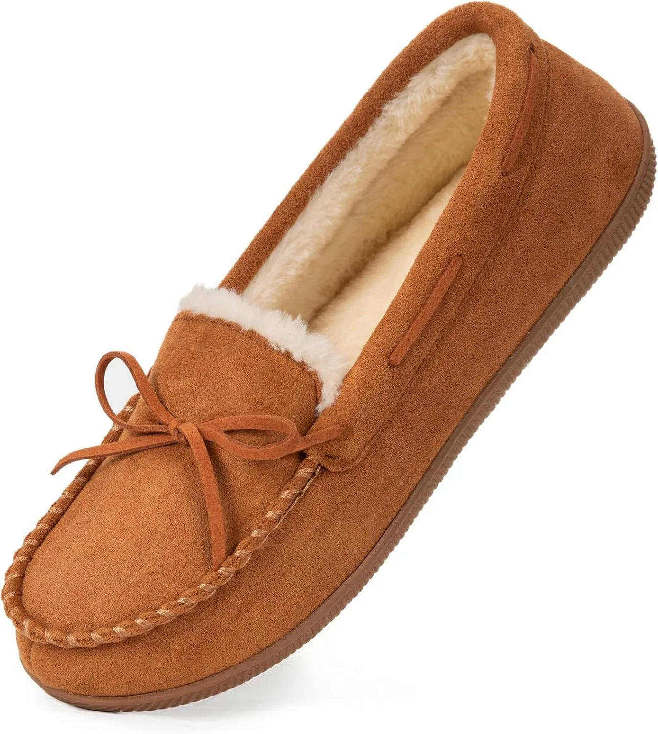 HomeTop Women's Moccasins House Slippers Memory Foam Indoor Outdoor Ladies Shoes